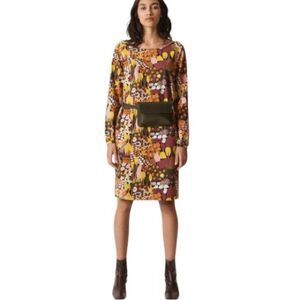 SKFK Balentina Print Stretch Cotton L/S T-Shirt Dress Pockets NWT